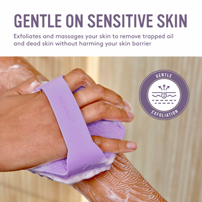 Sud Scrub® Antimicrobial Silicone Body Scrubber, Exfoliating Body Scrubber for Sensitive Skin, Eco Friendly Shower Scrubber for Body, Silicone Body Brush for Showering, Charcoal