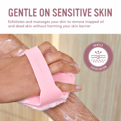 Sud Scrub® Antimicrobial Silicone Body Scrubber, Exfoliating Body Scrubber for Sensitive Skin, Eco Friendly Shower Scrubber for Body, Silicone Body Brush for Showering, Charcoal