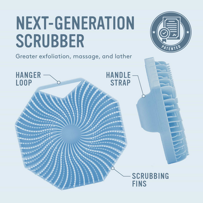 Sud Scrub® Antimicrobial Silicone Body Scrubber, Exfoliating Body Scrubber for Sensitive Skin, Eco Friendly Shower Scrubber for Body, Silicone Body Brush for Showering, Charcoal