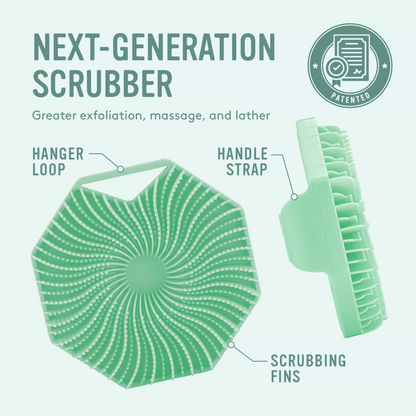 Sud Scrub® Antimicrobial Silicone Body Scrubber, Exfoliating Body Scrubber for Sensitive Skin, Eco Friendly Shower Scrubber for Body, Silicone Body Brush for Showering, Charcoal